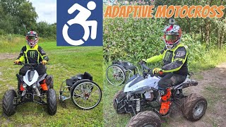 Adaptive motocross on a quad bike at Leisure Lakes mx [upl. by Yelrebmyk]