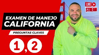 EXAMEN TEORICO DE MANEJO CALIFORNIA EN VIVO I Aprobarás con estas preguntas 1 Y 2 [upl. by Arima]