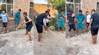 Screaming Chicken Blindfolded Hitting Challenge Bat Blindfolded Challenge VersionFunny [upl. by Drud]