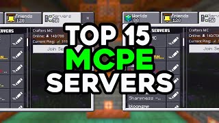 Top 15 BEST Servers For Minecraft Bedrock 121 [upl. by Nauwtna]