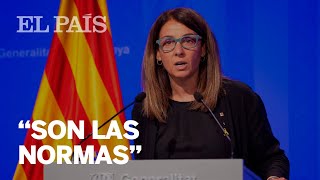 La portavoz de la Generalitat se niega a contestar preguntas hechas solo en castellano [upl. by Rausch]