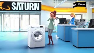 Saturn Werbung 3D Cartoon Character Animation Service Waschmaschine [upl. by Elletnohs62]