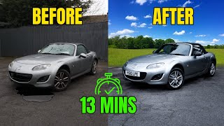 FULL REBUILD  CRASHED MAZDA MX5 IN 13 MINUTES [upl. by Adnilam]