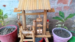 How to make  bamboo water fountain at home fountain fountainforhome [upl. by Nodnnarb]