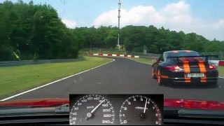 Nissan 200SX S13 chasing Porsche 997 GT3 RS Nürburgring Nordschleife 日産 ニュルブルク [upl. by Anetsirk]