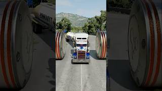 Reverse Heavy Trucks vs Bollards Crashbeamngdrive shorts shortvideo [upl. by Ardnoyek]