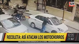 🚨 Recoleta así atacan los motochorros en plena Ciudad [upl. by Htevi]