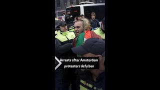 Arrests after Amsterdam protesters defy ban [upl. by Colene273]