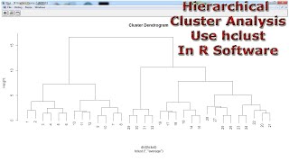 Hierarchical Cluster Analysis Use hclust With In R Software [upl. by Harpole]