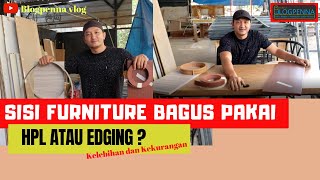 CARA MENEMPELKAN HPL DAN EDGING UNTUK FURNITURE 17 [upl. by Gradeigh432]