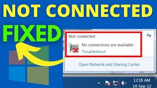 Not Connected  No Connections Are Available Problem Windows 710 SOLVED [upl. by Norri401]