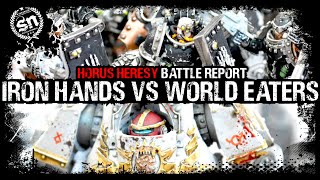 Iron Hands vs World Eaters  Horus Heresy Battle Report [upl. by Gundry]