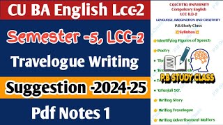 CU BA 5th Sem English LCC2 suggestion 2025ugEnglish5th semSyllabusLCC22025 [upl. by Frederik]