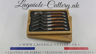 Set of 6 Laguiole Forks with Thuya wood  Laguiole UK [upl. by Vidovik]