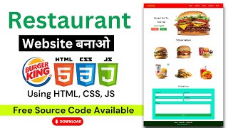 Responsive Burger Website Design Using HTML CSS And JavaScript [upl. by Fidela]