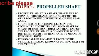 Propeller shaft in hindi full explanation [upl. by Ise]