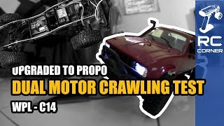 WPL C14  Crawling Test with Upgraded Dual Motor and Propo Steering  RC offroad adventure [upl. by Hall572]