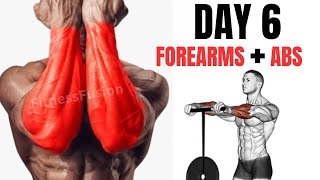 FULL FOREARMS amp ABS WORKOUT FOR BEGINNERS  DAY 6 [upl. by Tebor]