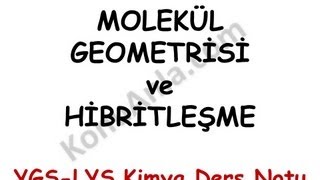 YGS LYS Kimya  Molekül Geometrisi ve Hibritleşme  Ders Notu Slaytı [upl. by Hoffer202]