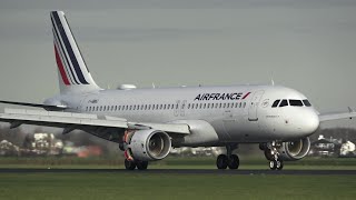 AIR FRANCE Airbus A320200 FHBNJ Landing At Schiphol Airport [upl. by Ahsienroc]