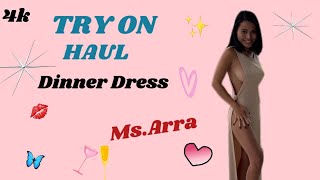 4K Transparent Dinner Dress Try on Haul No Bra 💕 One Piece Try on with Arra 2024 [upl. by Nehtiek]