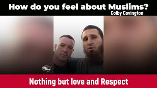 Colby Covington gets asked a question  Stop Islamophobia [upl. by Anirual]