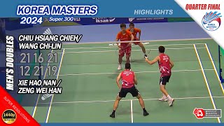 Chiu Hsiang Chieh  Wang ChiLin vs Xie Hao Nan  Zeng Wei Han  Korea Masters 2024  QF MD [upl. by Akinert]