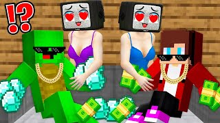 ALL TV and SPEAKER WOMAN GIRLS FELL in LOVE with RICH JJ and MIKEY ALL EPISODES Minecraft  Maizen [upl. by Enilhtak]