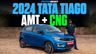 Tata Tiago CNG AMT  First Ever CNG  Automatic Car In India  MotorBeam [upl. by Ettecul]