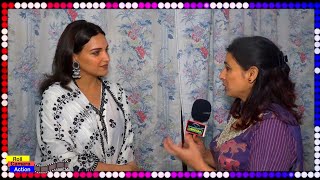 Himanshi Khurana Interview RollCameraAction Film On Location [upl. by Akimas]