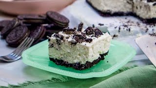 No Bake Oreo Cheesecake Bars  Best Easy Oreo Cheesecake Recipe [upl. by Aneehsat240]