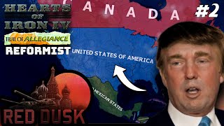 Donald Trump ERASES Poverty In America Hoi4  Red Dusk USA Reformist 2 [upl. by Yatnohs]