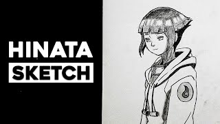 How To Make Hinata Hyuga Pencil Sketch  Naruto Characters [upl. by Shaughnessy510]