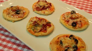 Cómo hacer mini pizzas con masa casera [upl. by Holtz]