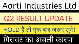 AARTI INDUSTRIES LTD NEWS  Q2 RESULT UPDATE  NEXT TARGET  STOP LOSS  aartiindustriesshareprice [upl. by Lachlan]