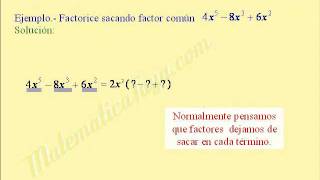 T03S7V1 FACTORIZACIÓN POR FACTOR COMÚN [upl. by Erodroeht]