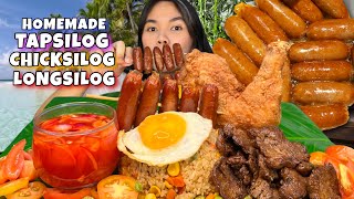 TAPSILOG  LONGSILOG  CHICKSILOG MUKBANG PINOY MUKBANG [upl. by Savannah27]