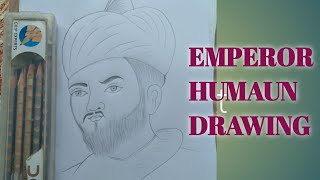 HOW TO DRAW EMPEROR HUMAYUN STEP BY STEP  MUGHAL EMPEROR  PENCIL SKETCH EASY WAY [upl. by Leirud]