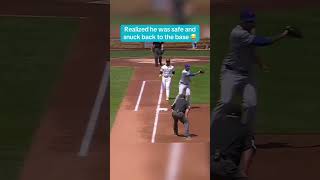 Sean Manaea never touched first and Ke’Bryan Hayes lagged before noticing 🤣 [upl. by Alidus759]