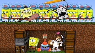 3 Speedrunners VS 22 SpongeBob Hunters [upl. by Baecher817]