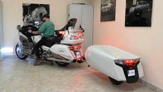 Honda Goldwing one wheel Trailer quotCWay Comfort IIquot for a motorcycle [upl. by Lurleen997]