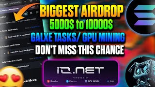 FREE IO NET Airdrop 5000  Get Free Galxe Passport  Complete Galxe Tasks Daily [upl. by Duncan]