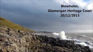 Big Waves and Blowholes along Glamorgan Heritage Coast South Wales [upl. by Akila]