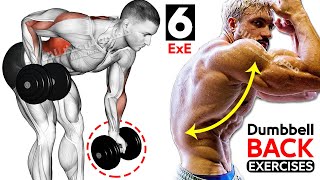 BEST 6 BACK EXERCISES WITH DUMBBELLS 😤 BACK WORKOUT [upl. by Bate]