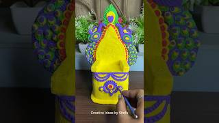 DIY clay Singhasan for Radha Rani shorts [upl. by Yanffit]