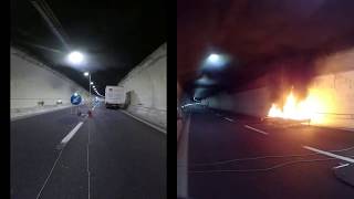 Road Tunnel  Fire test amp visibility comparision [upl. by Wessling440]