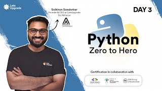 Day 3  File Handling and Exception Handling  Python Zero to Hero 5 Days [upl. by Takara]