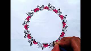 Easy design  How to draw a flower design  Easy flower design drawing  Art video  sketch easy [upl. by Hatti]