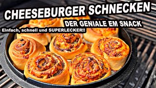 Cheeseburger Schnecken  der EM  Partysnack  The BBQ Bear [upl. by Ettezil67]