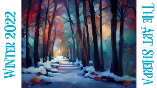 Winter Forest path 🎄☃️❄️ How to paint acrylics for beginners A stepbystep tutorial [upl. by Atinele155]